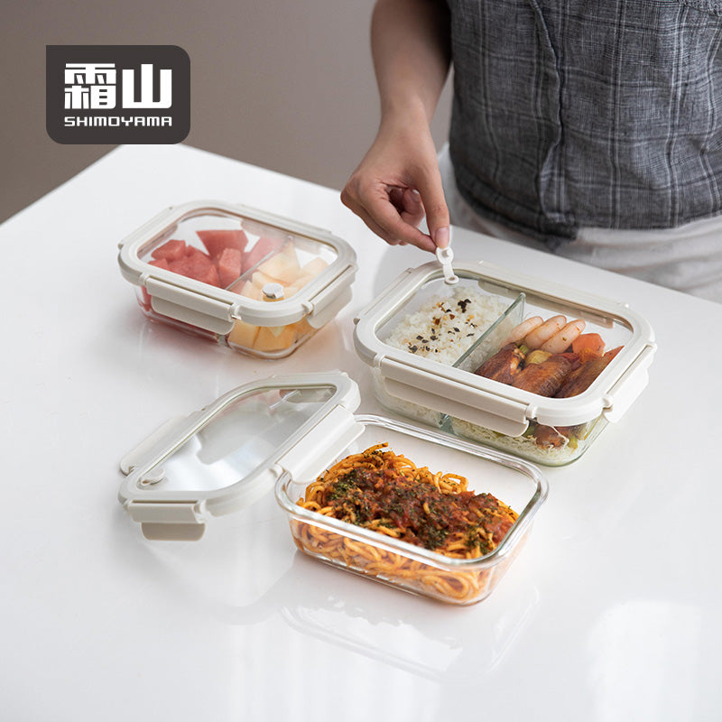 Shimoyama Borosilicate Glass Container 640ml - 2 Partitions