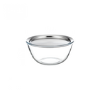 Shimoyama Borosilicate Glass Salad Bowl 2700ml - 304 Stainless Steel Lid Set
