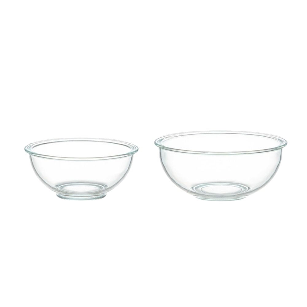 Shimoyama Borosilicate Glass Salad Bowl Set - 1400ml + 2400ml