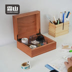 Shimoyama Cherry Wood Sewing Storage Box - 18x15x7.5cm