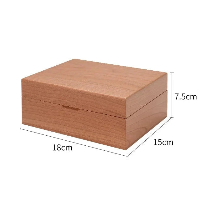 Shimoyama Cherry Wood Sewing Storage Box - 18x15x7.5cm
