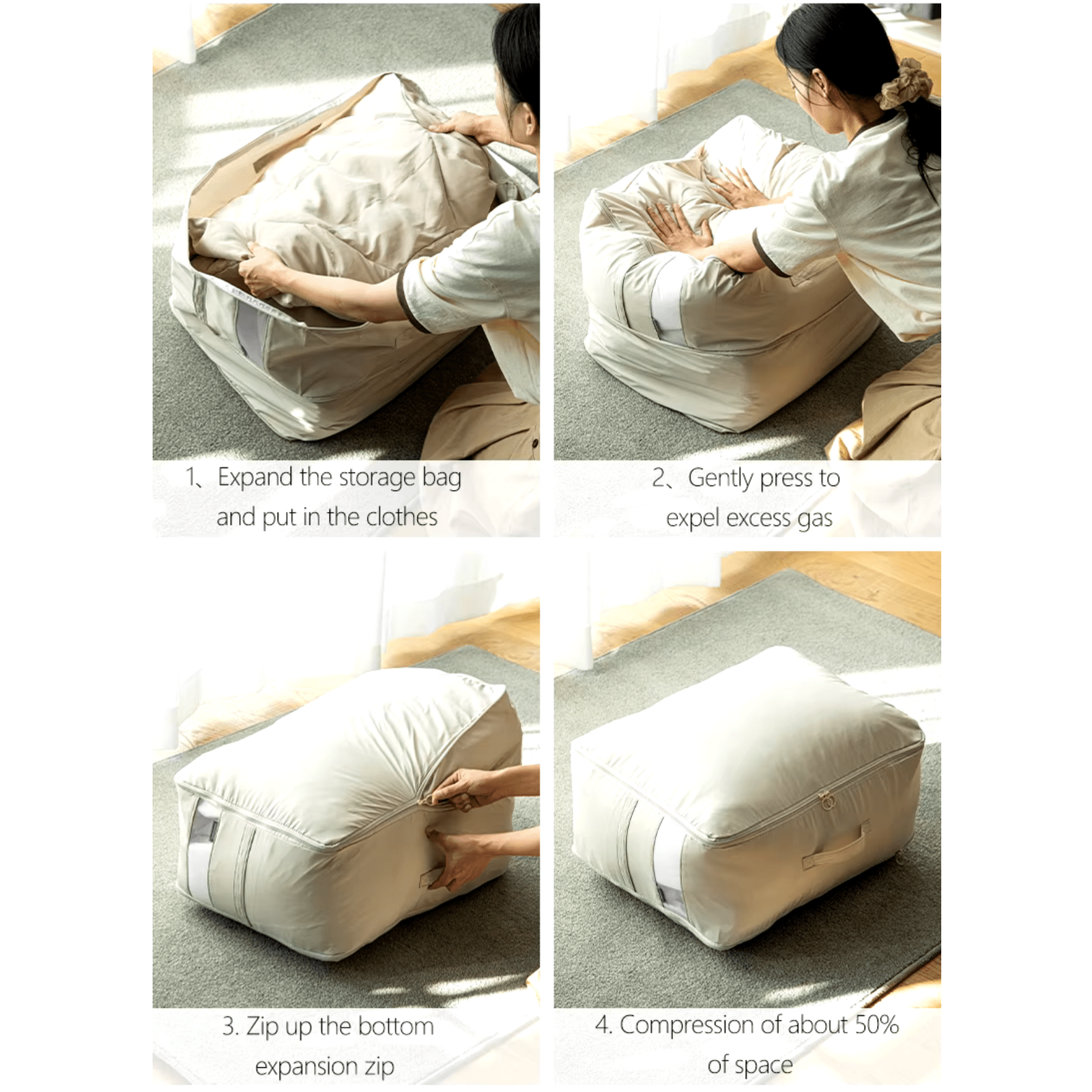 Shimoyama Compressible Fabric Storage Bag 55x42x22cm