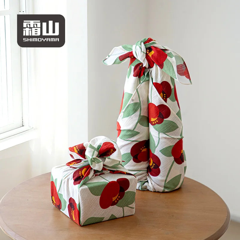 Shimoyama Cotton Tsubaki Camellia Furoshiki 90x90cm