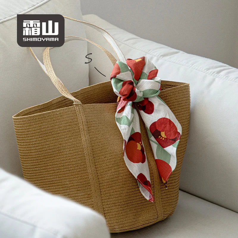 Shimoyama Cotton Tsubaki Camellia Furoshiki 90x90cm