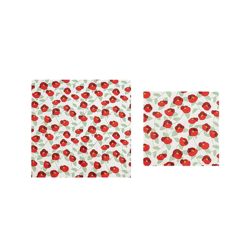 Shimoyama Cotton Tsubaki Camellia Furoshiki 90x90cm