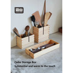 Shimoyama Cypress Cutlery Storage Box - 12.5x7x13.5cm