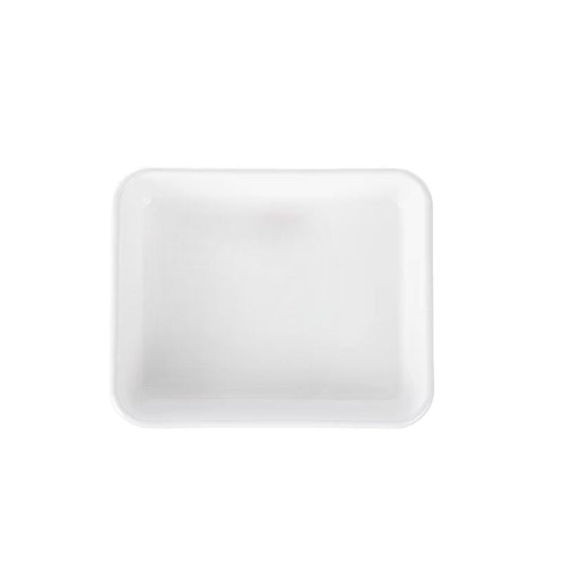 Empty white Shimoyama enamel prep tray showing glossy finish