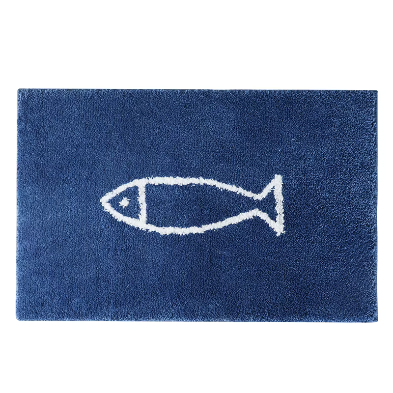 Shimoyama Fish Blue Floor Mat - 48x76cm