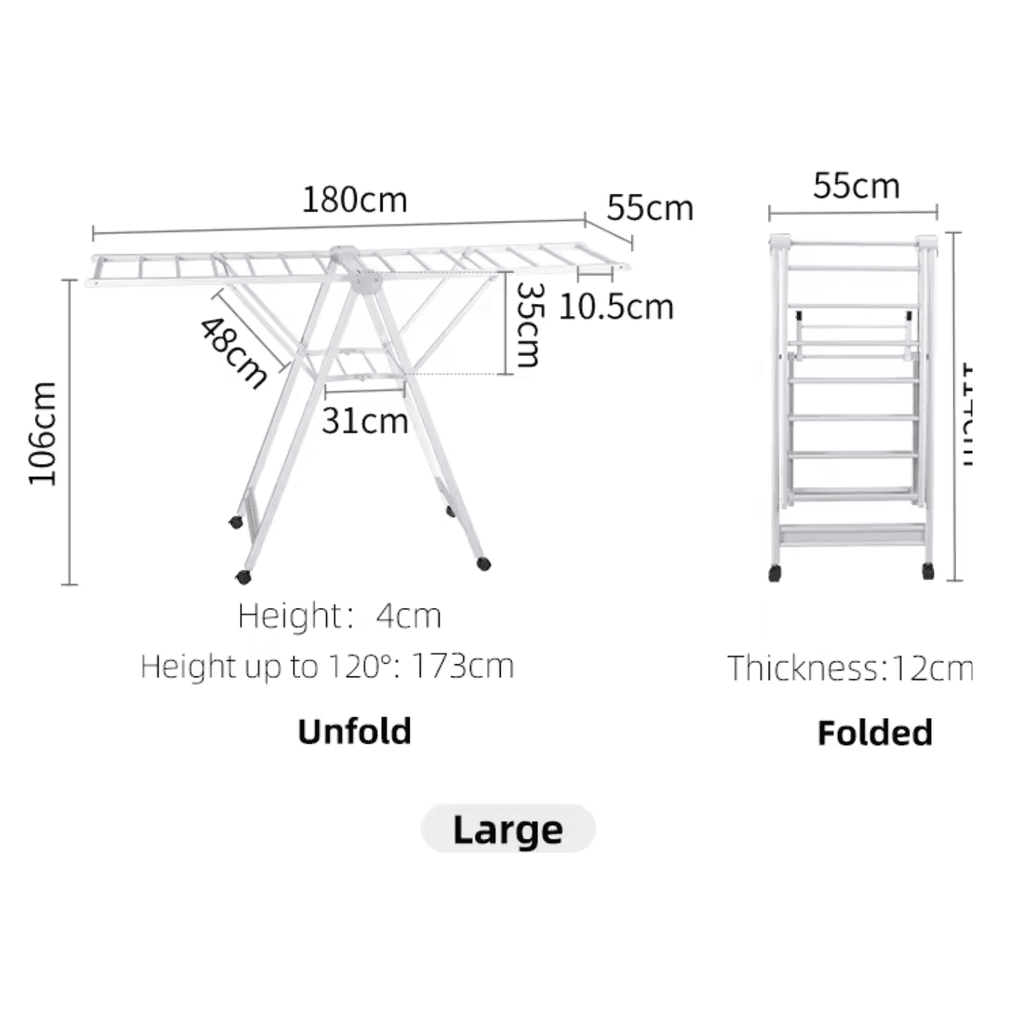 Shimoyama Wing Folding Clothes Drying Rack
