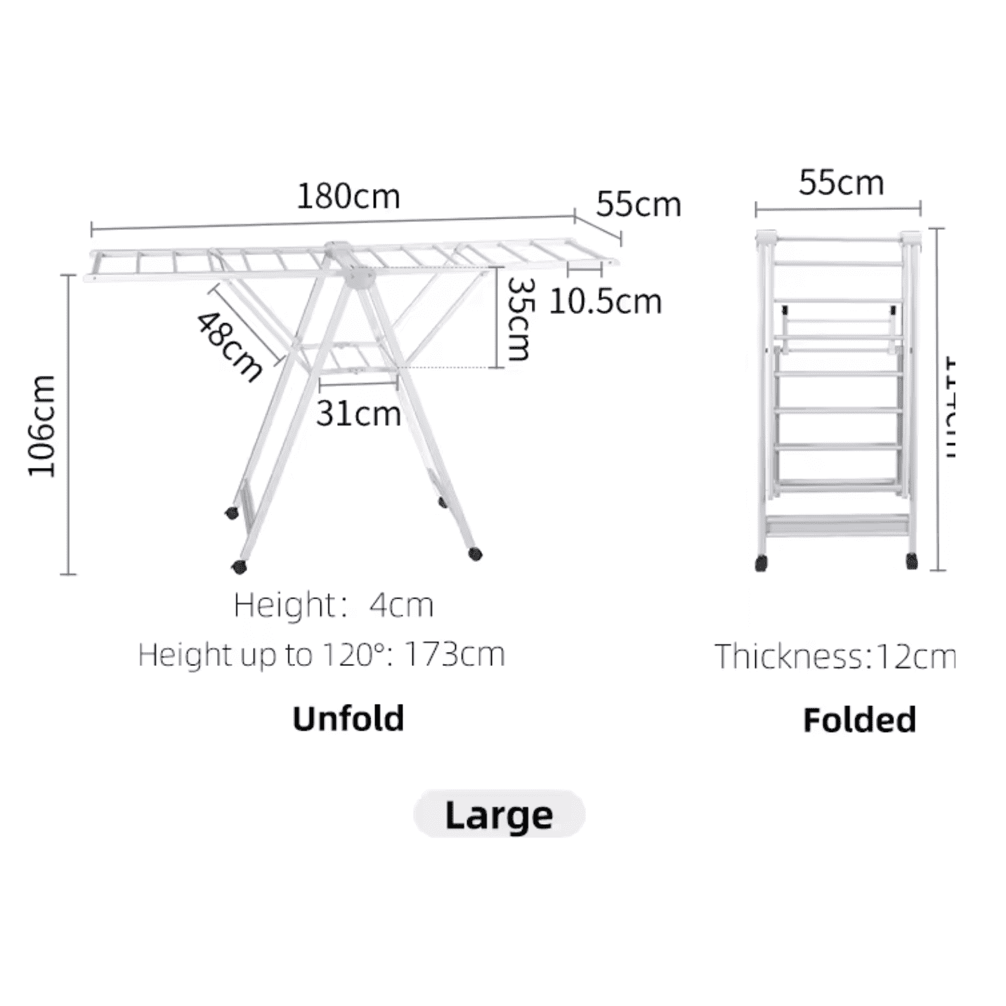 Shimoyama Wing Folding Clothes Drying Rack