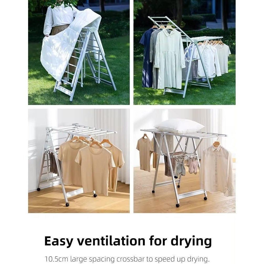 Shimoyama Wing Folding Clothes Drying Rack