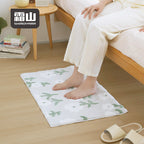 Shimoyama Grey Floral Floor Mat - 48x76cm