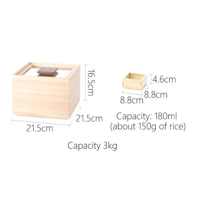 Shimoyama Hinoki Rice Storage Box 3kg