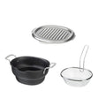 Shimoyama Iron Deep Tempura Frying Pot Lid & Strainer Set