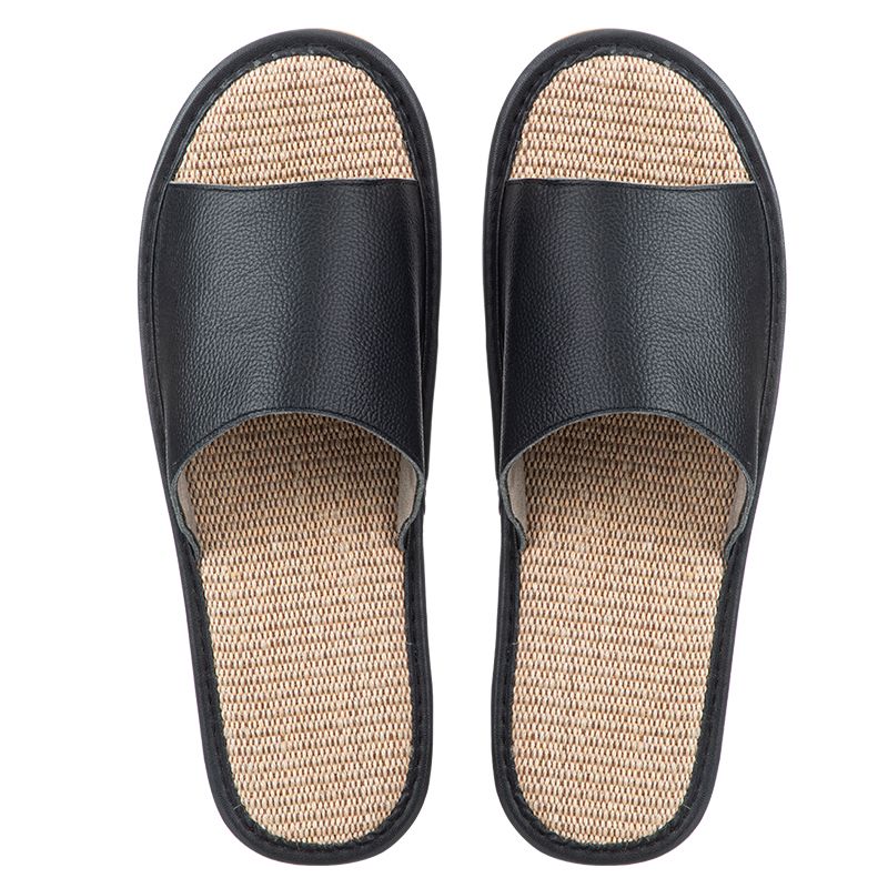 Shimoyama Leather Linen Slippers