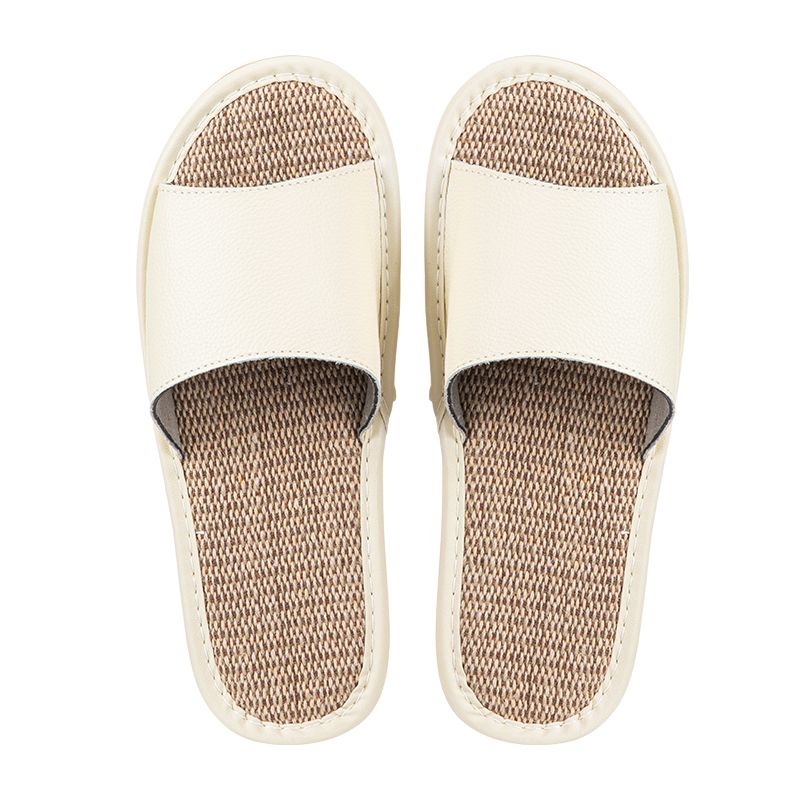 Shimoyama Leather Linen Slippers