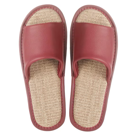 Shimoyama Leather Linen Slippers