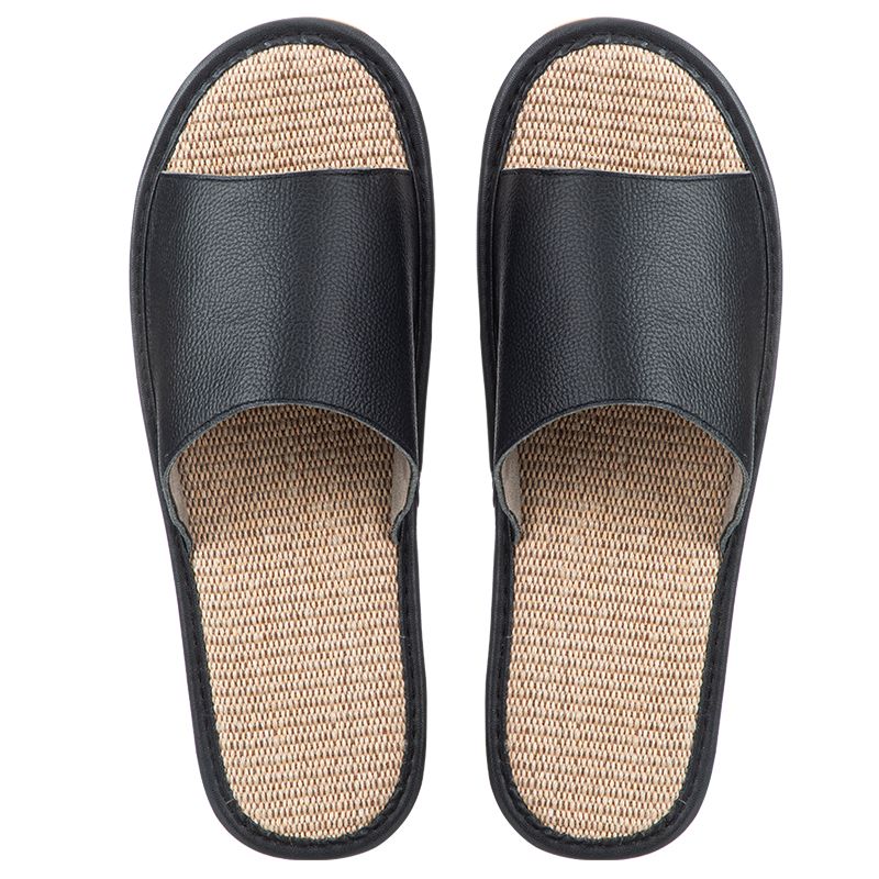 Shimoyama Leather Linen Slippers