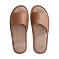 Shimoyama Leather Linen Slippers