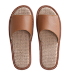 Shimoyama Leather Linen Slippers