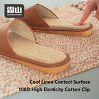 Shimoyama Leather Linen Slippers