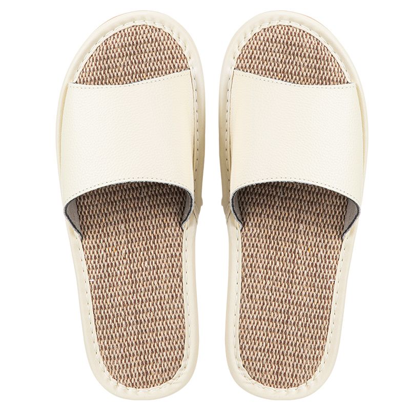 Shimoyama Leather Linen Slippers