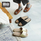 Shimoyama Leather Linen Slippers