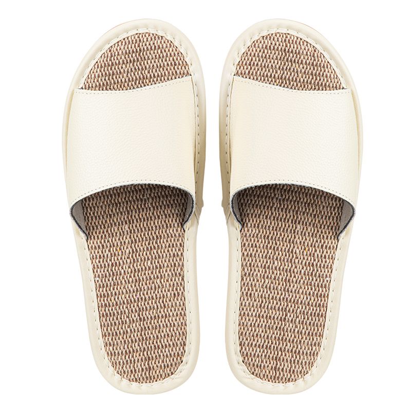 Shimoyama Leather Linen Slippers