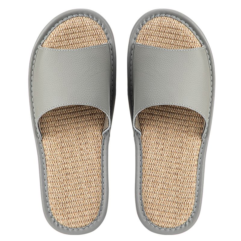 Shimoyama Leather Linen Slippers