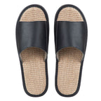 Shimoyama Leather Linen Slippers