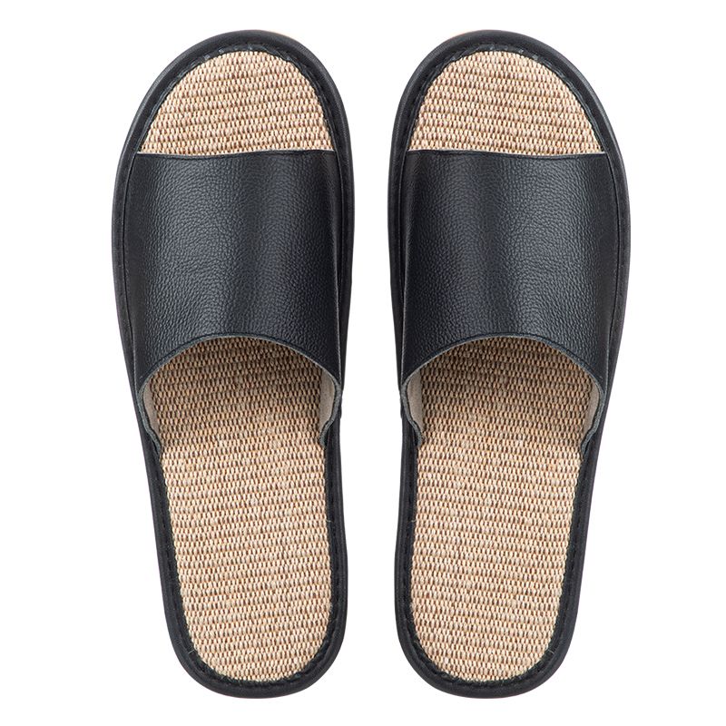 Shimoyama Leather Linen Slippers