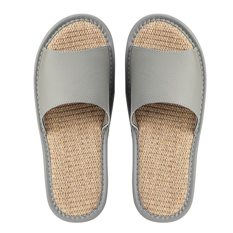 Shimoyama Leather Linen Slippers