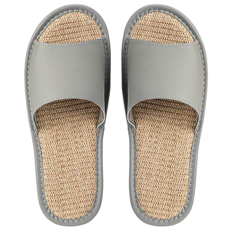Shimoyama Leather Linen Slippers