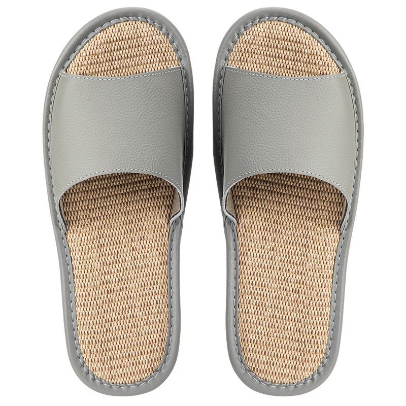 Shimoyama Leather Linen Slippers