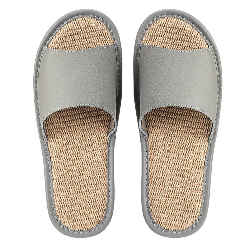 Shimoyama Leather Linen Slippers