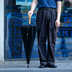 Shimoyama Long Handle Bamboo Umbrella 24 Rib - Black