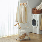 Shimoyama Movable Clothing Hanging Rack Shelf with Wheels
