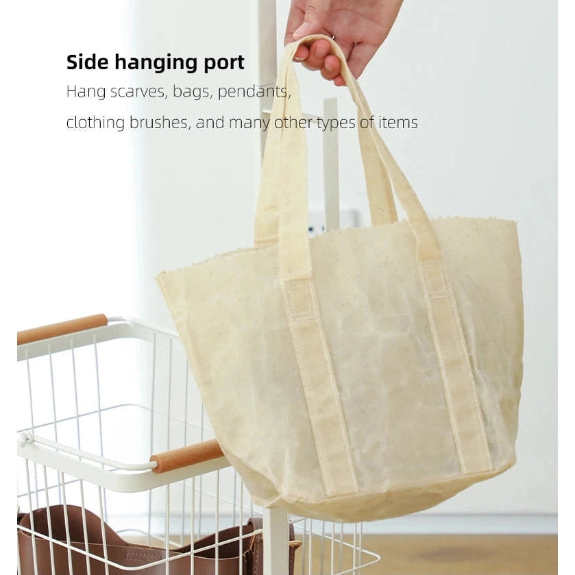 Shimoyama Movable Clothing Hanging Rack Shelf with Wheels