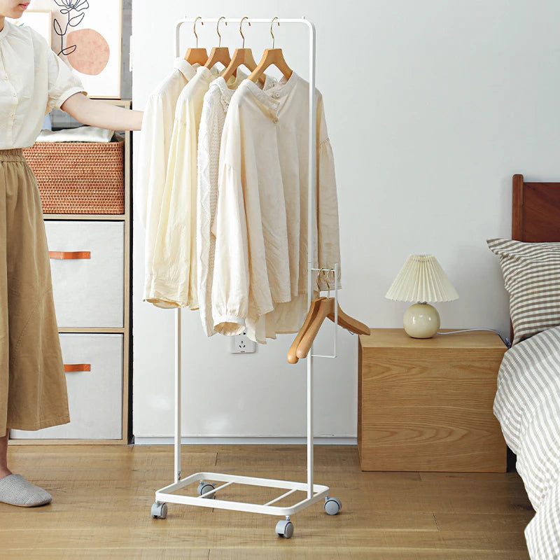 Shimoyama Movable Clothing Hanging Rack Shelf with Wheels