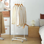 Shimoyama Movable Clothing Hanging Rack Shelf with Wheels