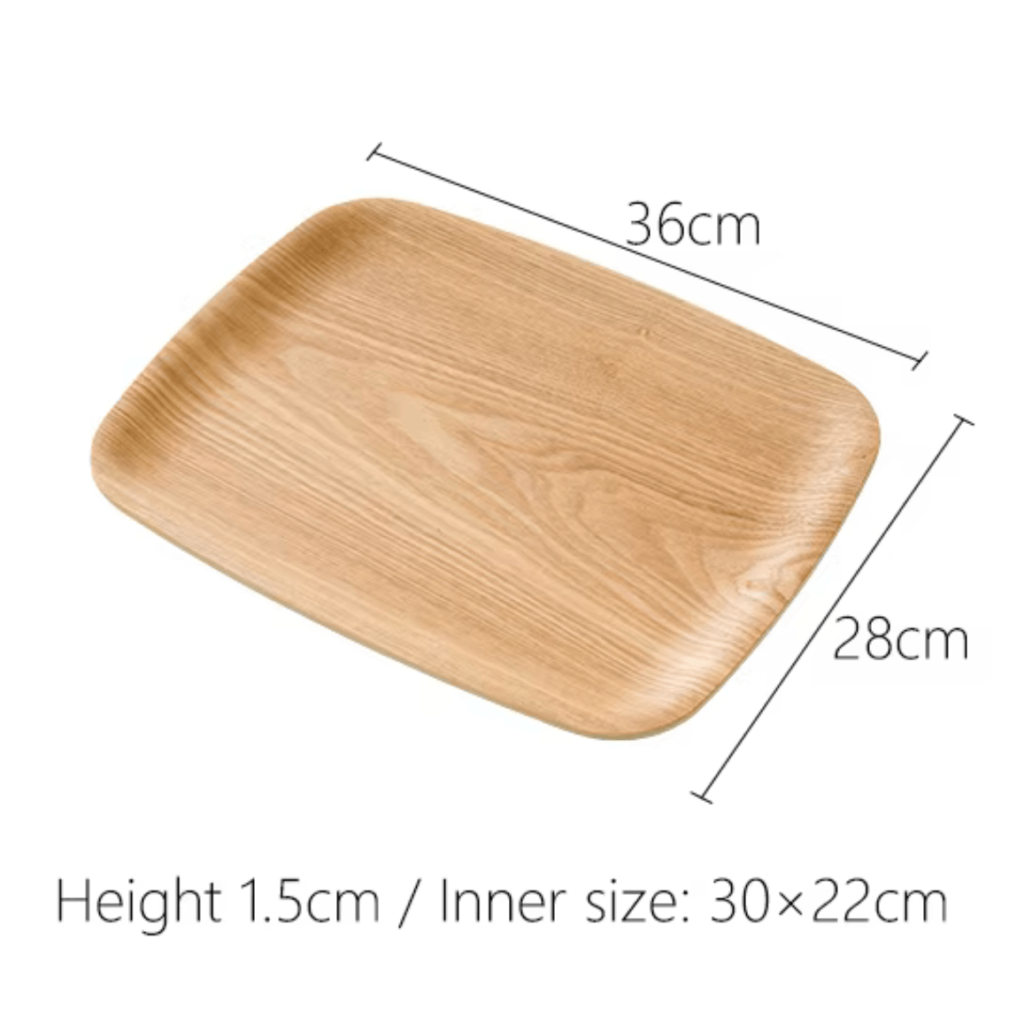 Shimoyama Non-slip Ashwood Tray - 36x28cm