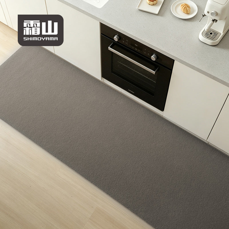Shimoyama khaki non-slip kitchen floor mat runner on wood flooring