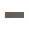 Flat lay of ribbed texture khaki polyester kitchen runner mat on white background