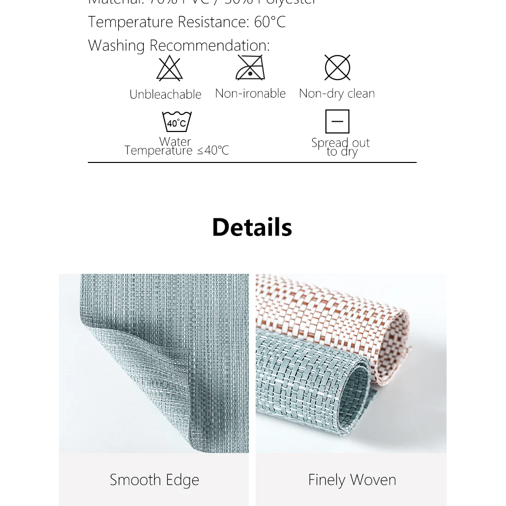 Shimoyama Non-slip Placemats 2P - Orange & White