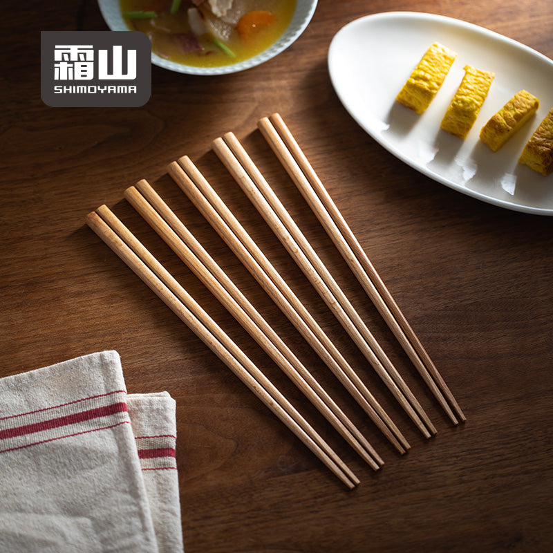 Shimoyama Octagonal Beech Wood Chopsticks - 24.5cm - 5P Set
