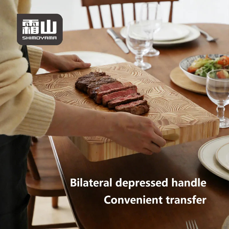 Carrying heavy chopping board using recessed handle