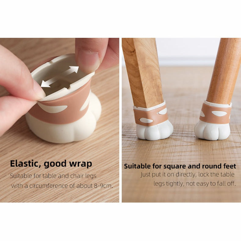 Shimoyama Silicone Chair Leg Cat Pad - Felt - 4P