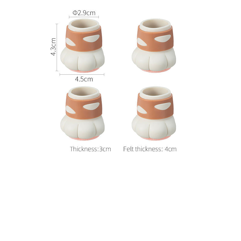 Shimoyama Silicone Chair Leg Cat Pad - Felt - 4P