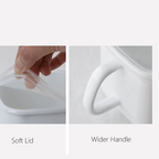 Shimoyama Square Enamel Container with Handle and Lid - 1.4L
