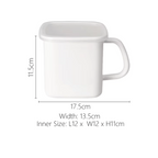 Shimoyama Square Enamel Container with Handle and Lid - 1.4L
